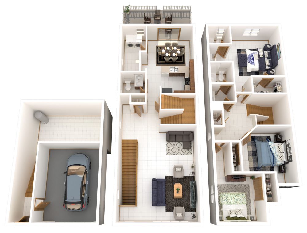 #A (3 Bedroom 2.5 Bathrooms)